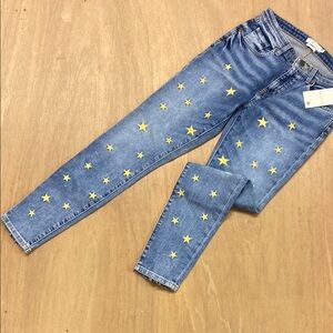Blue Star-Patterned Women's Jeans